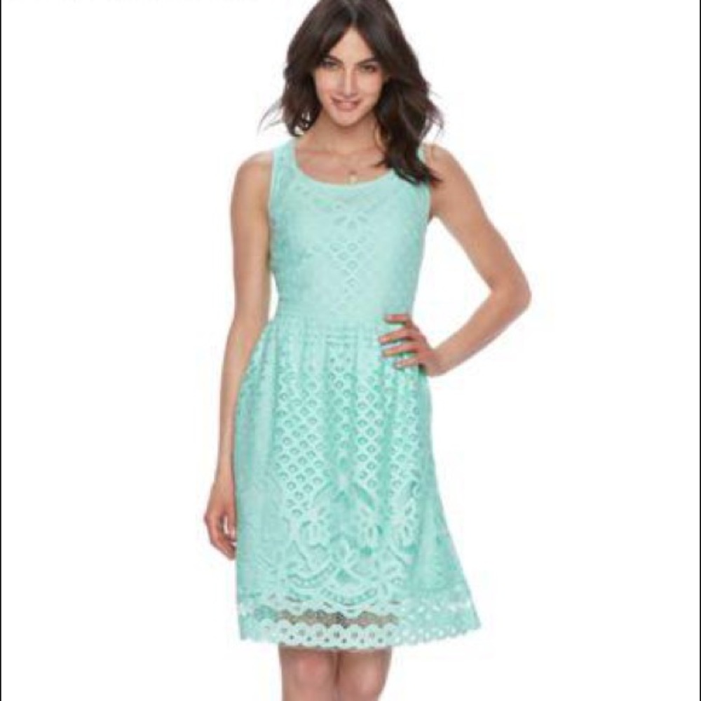 Beautiful Elle Teal Lace Dress Size 6 Blue Green